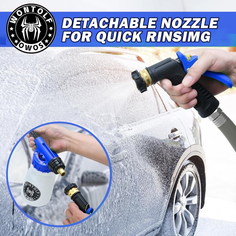 Stemni Car Wash Foam Gun Foam Sprayer - Foam Cannon Garden Hose- Car Wash Kit - Snow Foam Blaster with Microfiber Wash Mitt + Storage Bag - Car Accessories for Men - Image 5